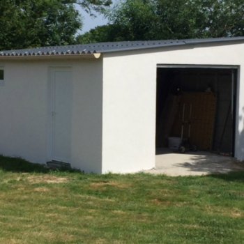 Garage en béton enduit 1 pente